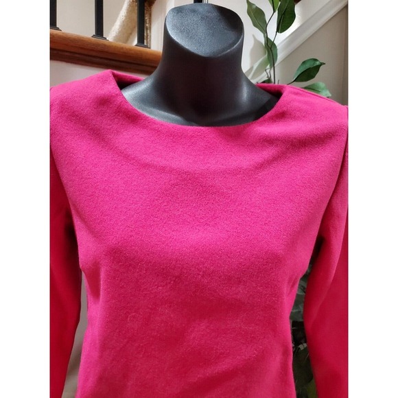 Dowisi Women's Pink Solid Long Sleeve Round Neck Pullover Top Size Medium - Picture 2 of 10